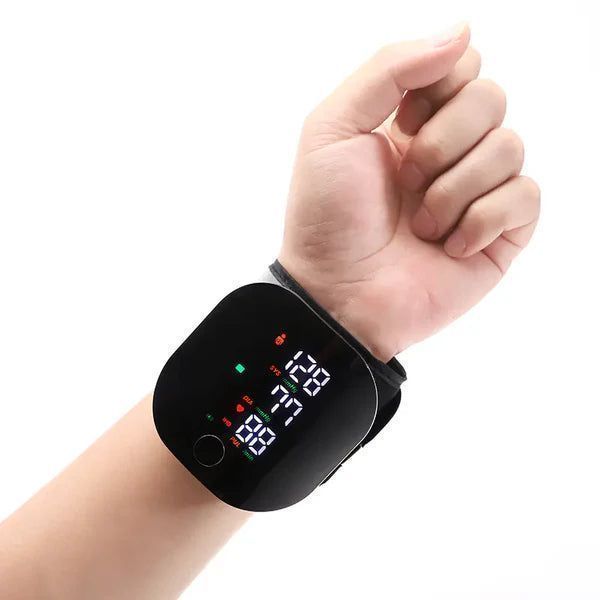 Wrist Blood Pressure Monitor Led Display, Touch Screen Wrist Blood Pressure Cuff 99x2 Reading Memory