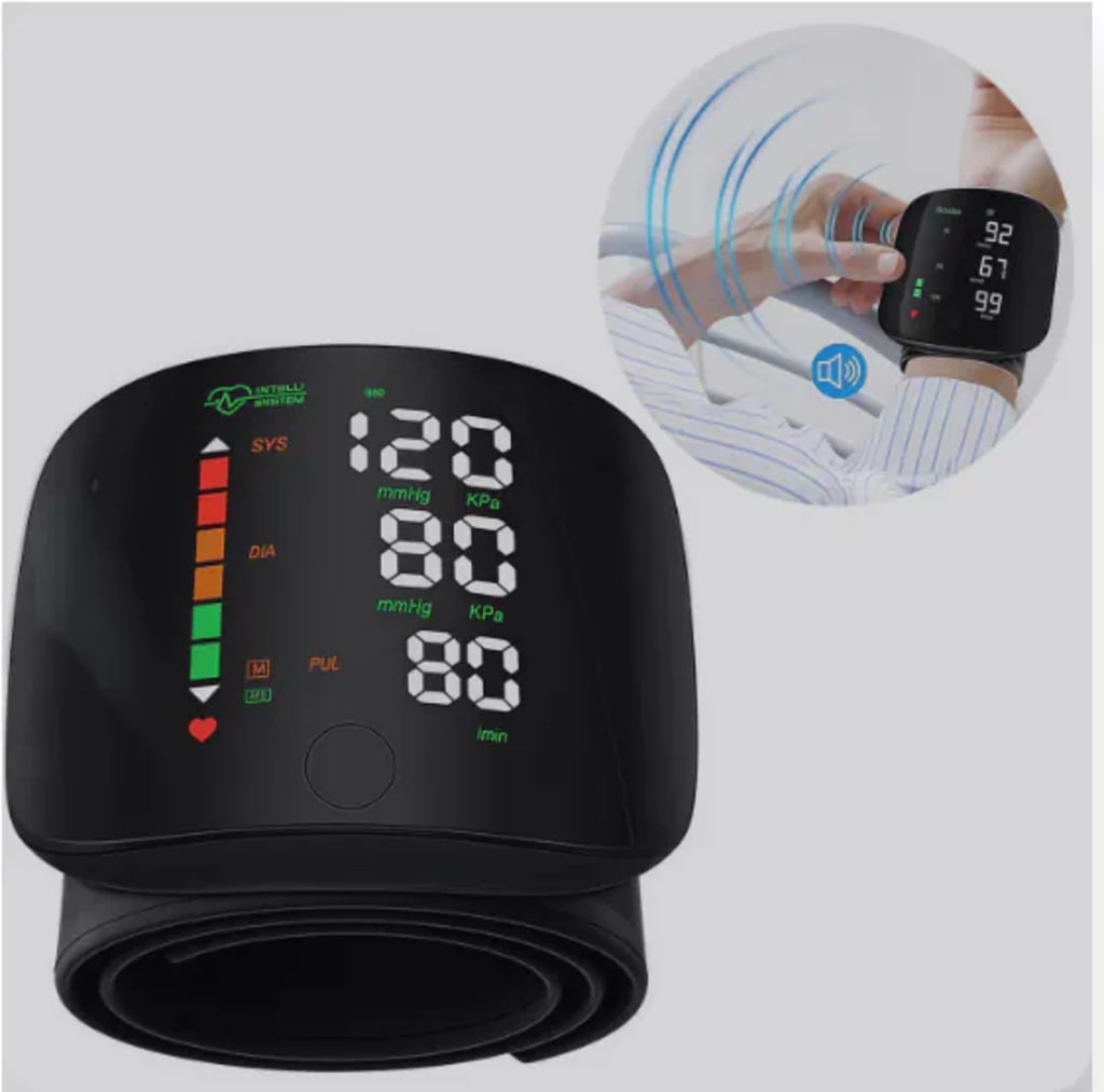 Wrist Blood Pressure Monitor Led Display, Touch Screen Wrist Blood Pressure Cuff 99x2 Reading Memory