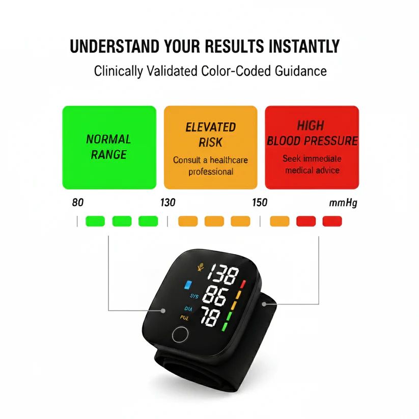 Wrist Blood Pressure Monitor Led Display, Touch Screen Wrist Blood Pressure Cuff 99x2 Reading Memory