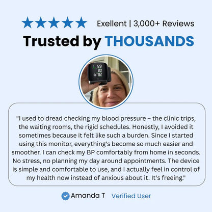 Wrist Blood Pressure Monitor Led Display, Touch Screen Wrist Blood Pressure Cuff 99x2 Reading Memory